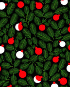 Festive Green Pine Bauble Arrangement Rug
