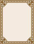 Elegant Gold Floral Corner Border Rug