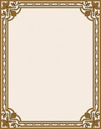 Elegant Gold Floral Corner Border Rug