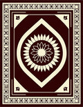Deep Burgundy Floral Diamond Medallion Rug