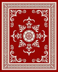 Classic Red Floral Scrollwork Rug