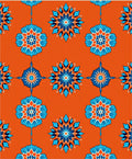 Vibrant Orange Blue Medallion Rug