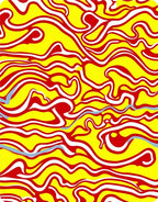 Bold Red Yellow Swirls Rug