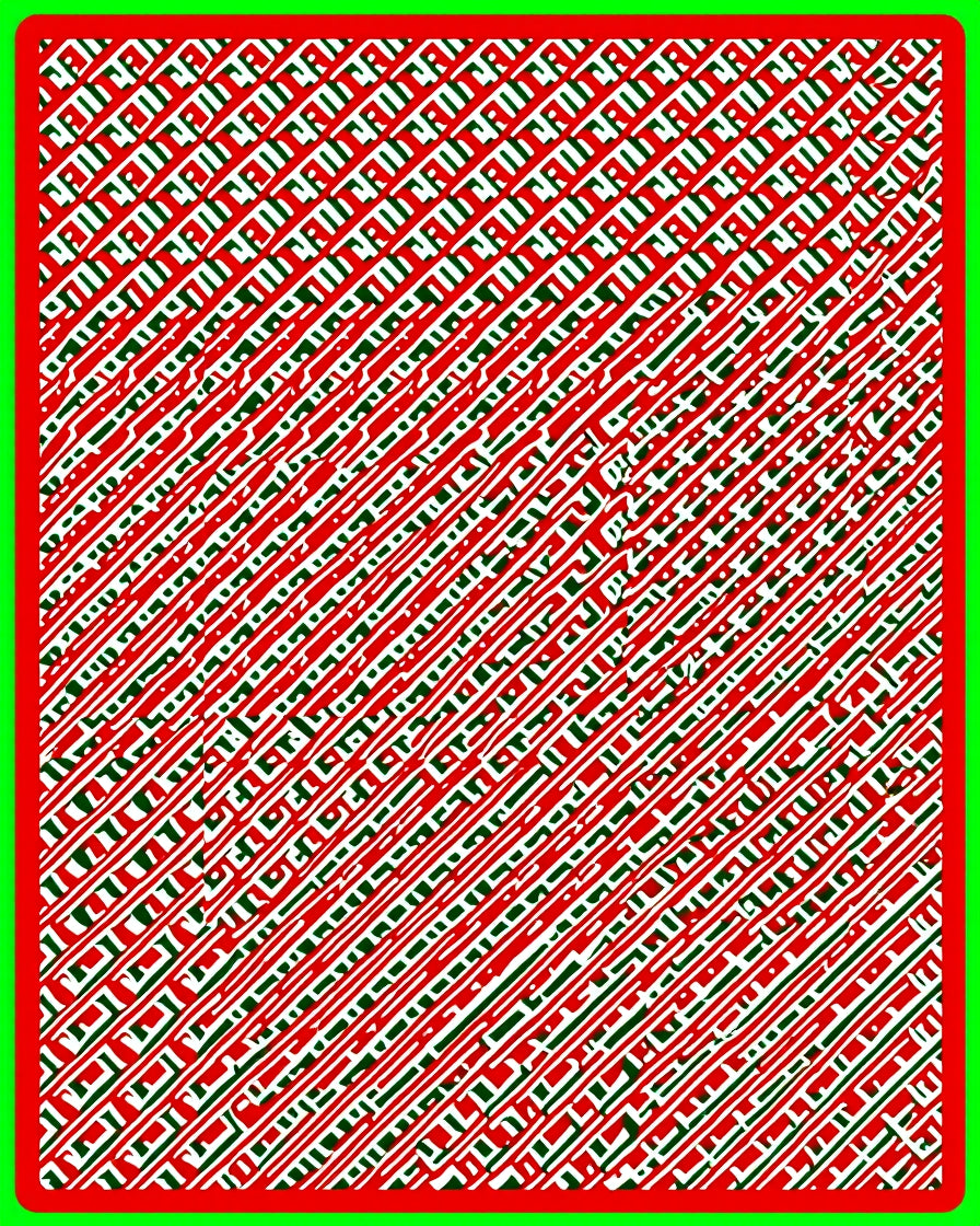 Bold Red White Green Diagonal Lines Rug