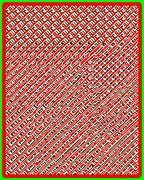 Bold Red White Green Diagonal Lines Rug