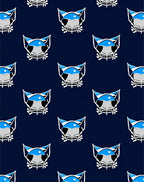 Modern Blue Feline Face Repeat Rug