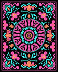 Vibrant Pink Teal Mandala Harmony Rug