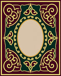 Rich Burgundy Golden Swirl Oval Rug