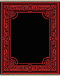 Bold Red Geometric Frame Rug