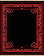 Bold Red Geometric Frame Rug