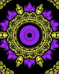 Vibrant Purple Yellow Mandala Art Rug