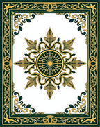 Emerald Gold Center Star Border Rug