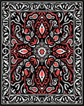 Bold Red Black Paisley Medallion Rug