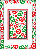 Bold Red Green Abstract Icons Rug