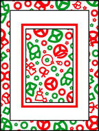 Bold Red Green Abstract Icons Rug