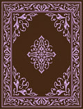 Brown and Pink Ornate Floral Corners Rug