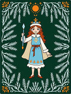 Enchanted Forest Princess Crowned Queen Rug