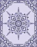 Deep Lavender Floral Mandala Border Rug