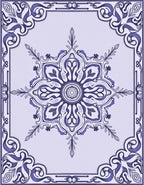 Deep Lavender Floral Mandala Border Rug