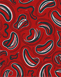 Red Abstract Swirls and Strokes Rug