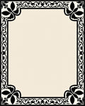 Black and Cream Floral Border Rug