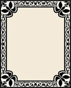 Black and Cream Floral Border Rug