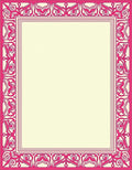 Vibrant Pink Filigree Geometric Border Rug