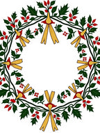 Festive Green Holly Berry Garland Rug