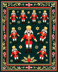Festive Nutcracker Soldier Emerald Border Rug