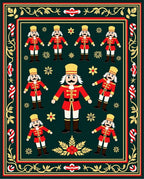 Festive Nutcracker Soldier Emerald Border Rug