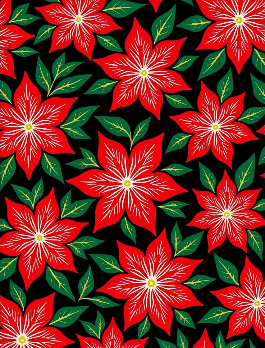 Bold Red Poinsettia Garden Rug