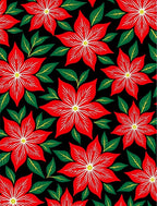 Bold Red Poinsettia Garden Rug