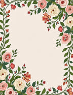 Vintage Pink Cream Floral Vine Rug