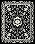 Bold Black White Abstract Starburst Rug
