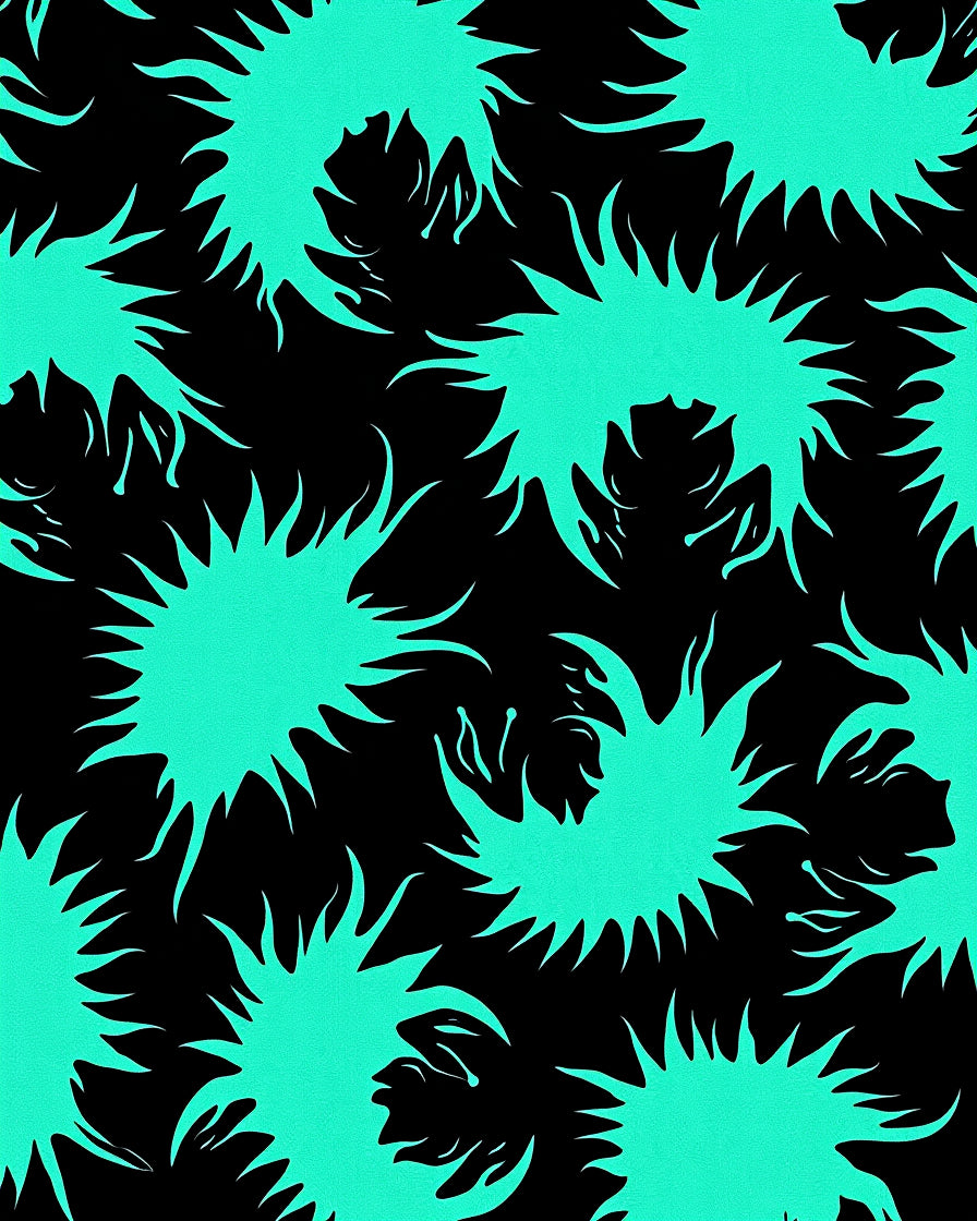 Aqua Splatter Abstract Contemporary Rug