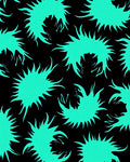 Aqua Splatter Abstract Contemporary Rug