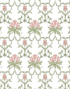 Art Nouveau Pink Floral Trellis Rug