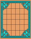 Coral Aqua Geometric Corner Deco Rug
