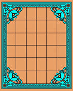 Coral Aqua Geometric Corner Deco Rug