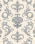 Vintage Gray Scroll Fleur-de-lis Rug