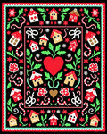 Whimsical Houses Garden Heart Rug