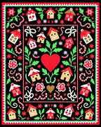 Whimsical Houses Garden Heart Rug
