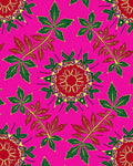 Vibrant Pink Leaf Mandala Rug