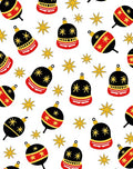 Black Red Gold Ornament Stars Rug