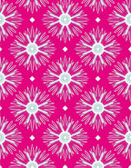 Vibrant Pink Floral Rays Rug