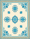 Aqua Bloom Medallion Cream Rug