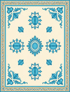 Aqua Bloom Medallion Cream Rug