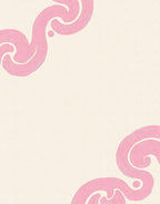 Soft Pink Swirl Scroll Accent Rug