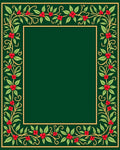 Emerald Holly Berry Garland Border Rug
