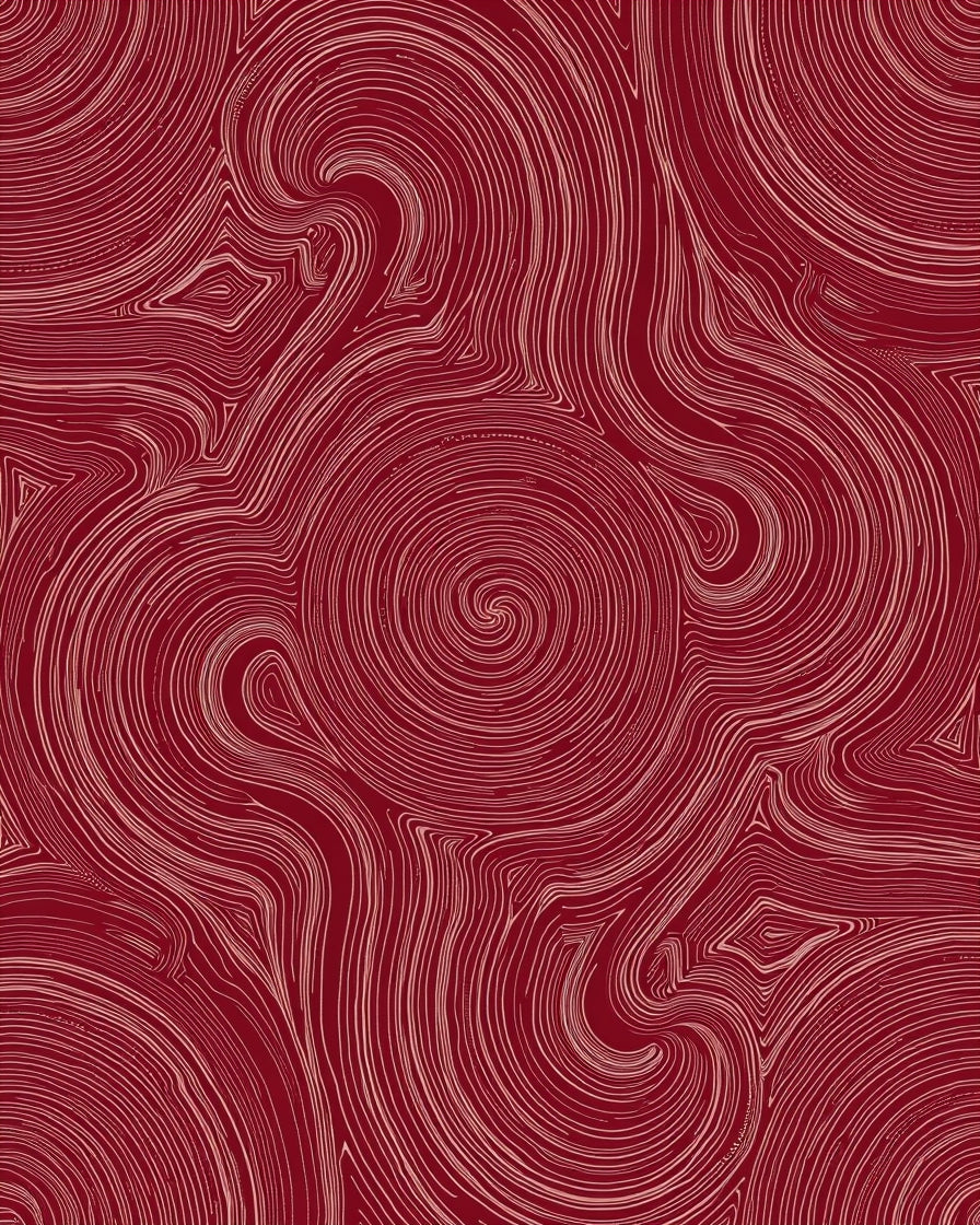Crimson Swirl Abstract Topographical Rug